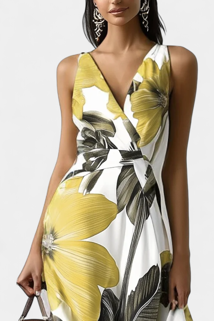 Regina - Vestido Clásico con Estampado Floral
