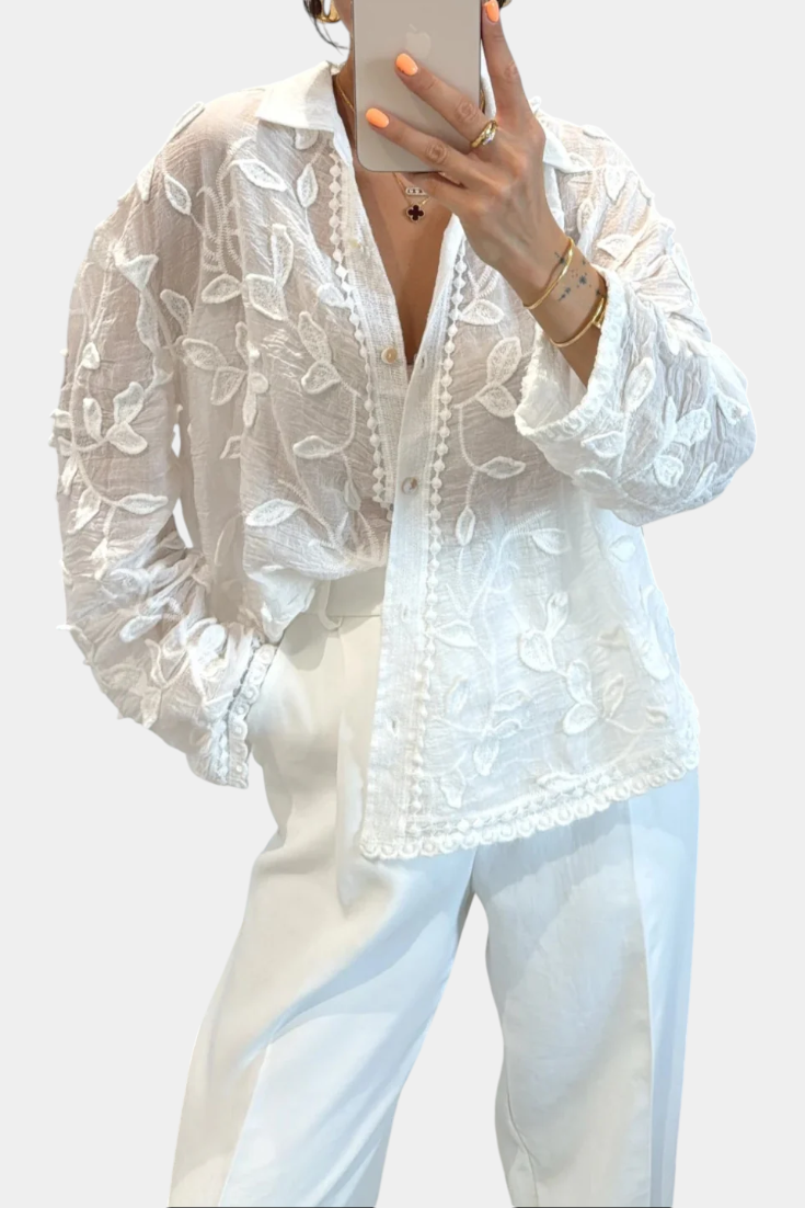 Amanda - Camisa de Encaje Bordado