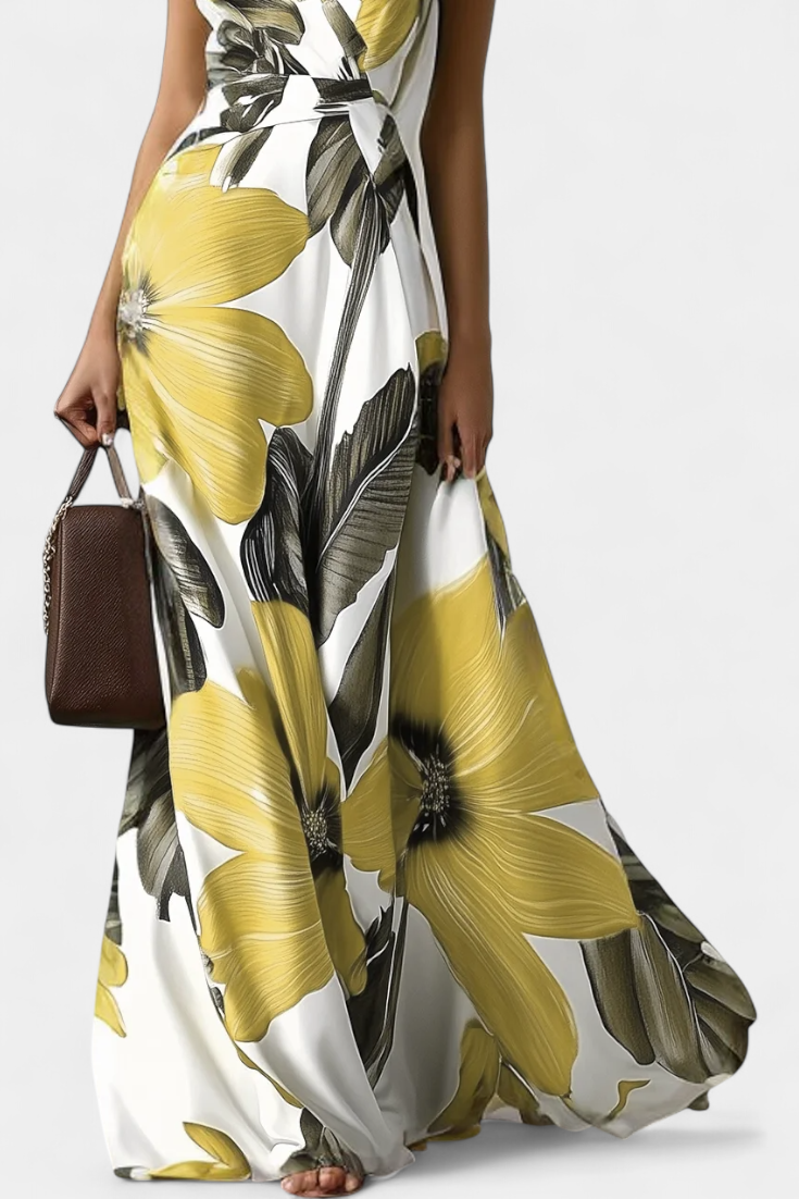 Regina - Vestido Clásico con Estampado Floral