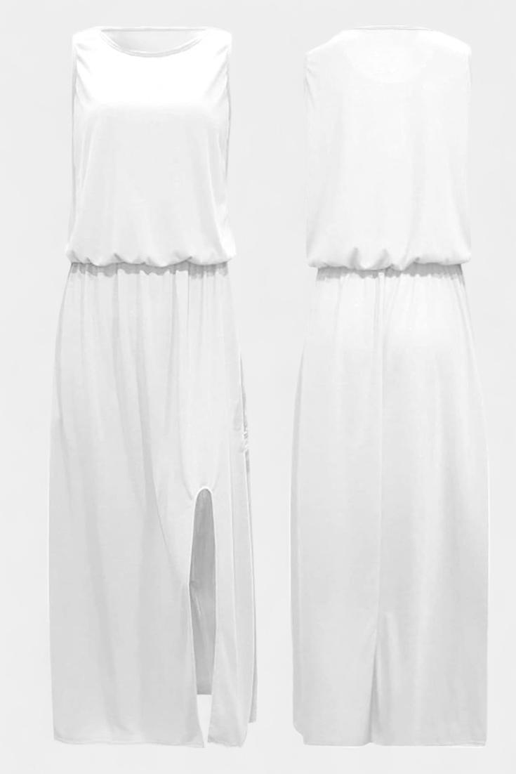 Dianne - Vestido Sin Mangas con Abertura Lateral y Silueta Holgada