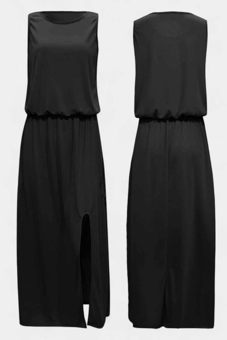 Dianne - Vestido Sin Mangas con Abertura Lateral y Silueta Holgada