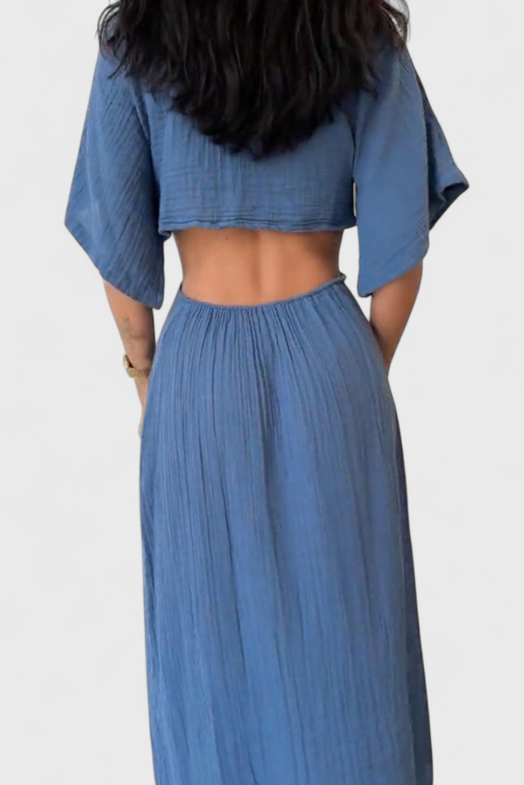 Myra - Vestido Fluido con Lazo Frontal y Cut-Outs