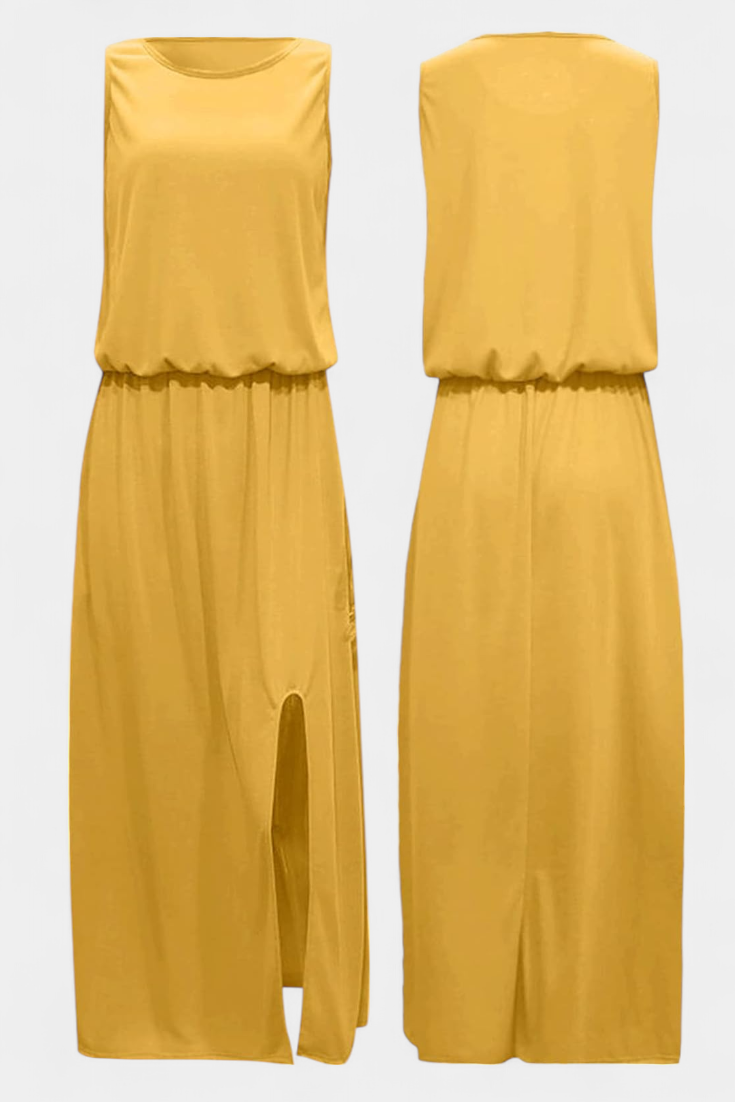 Dianne - Vestido Sin Mangas con Abertura Lateral y Silueta Holgada