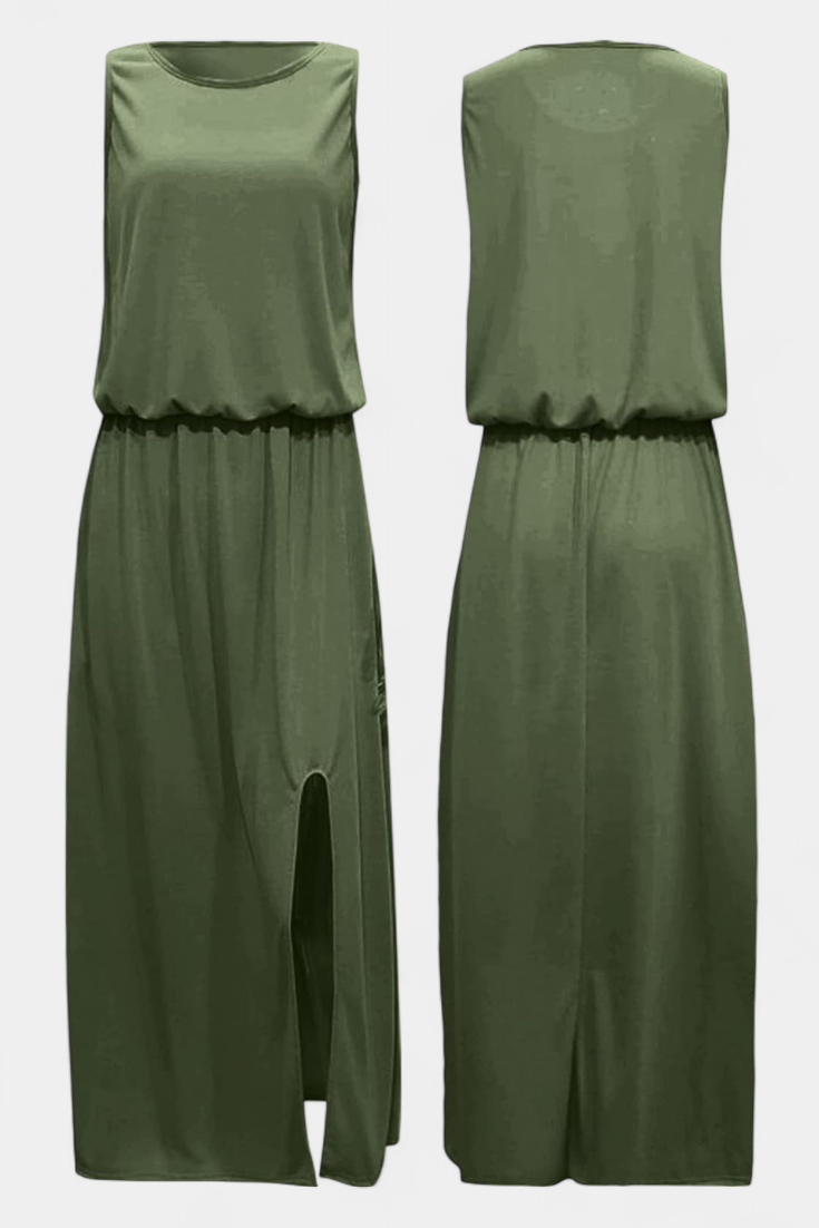 Dianne - Vestido Sin Mangas con Abertura Lateral y Silueta Holgada