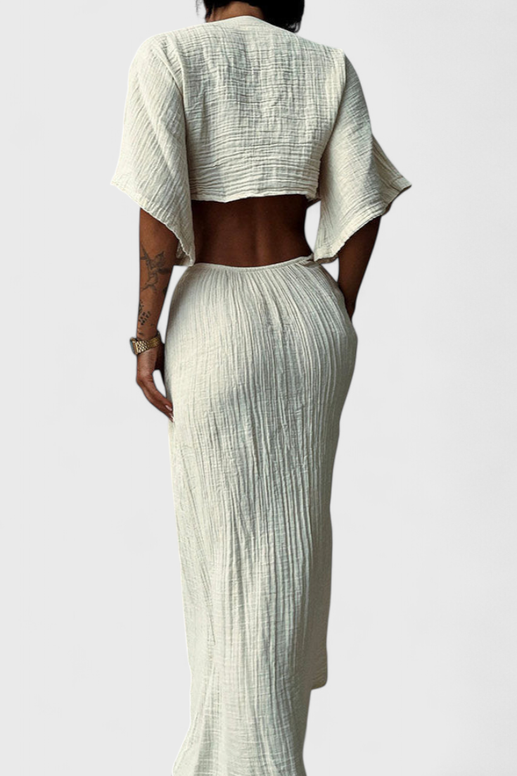 Myra - Vestido Fluido con Lazo Frontal y Cut-Outs
