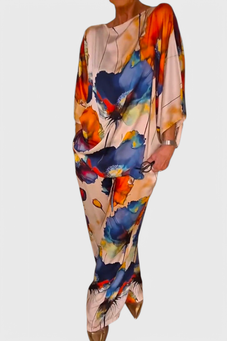 Karoline Conjunto Floral de Dos Piezas con Ajuste Relajado
