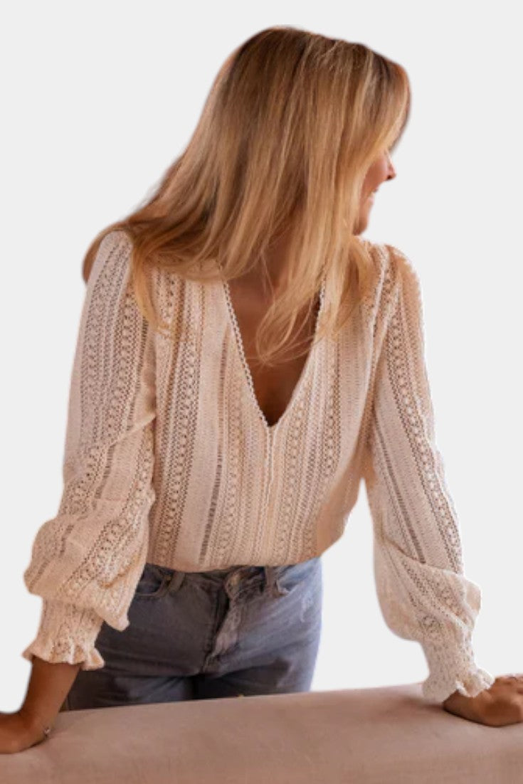 Elisa - Blusa de Encaje de Crochet