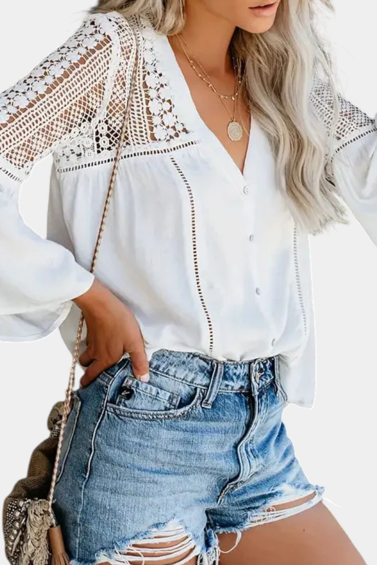 Solana - Blusa de Encaje Sunwoven