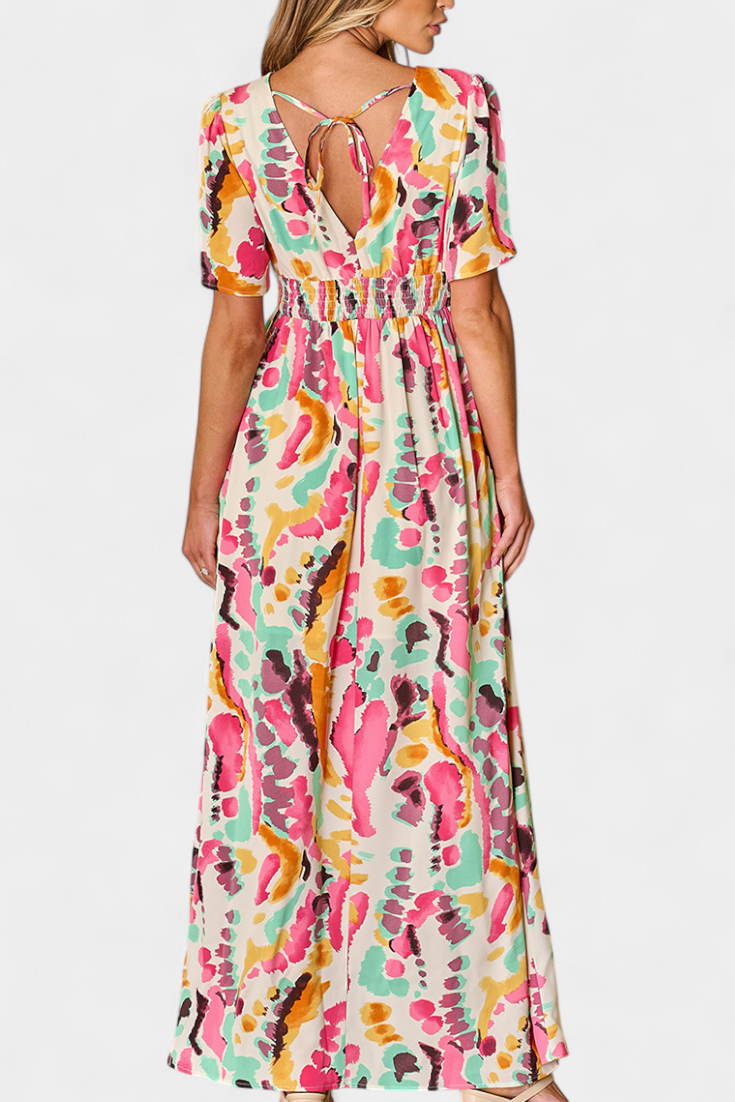 Yuki Vestido Boho con Escote en V y Tie-Dye