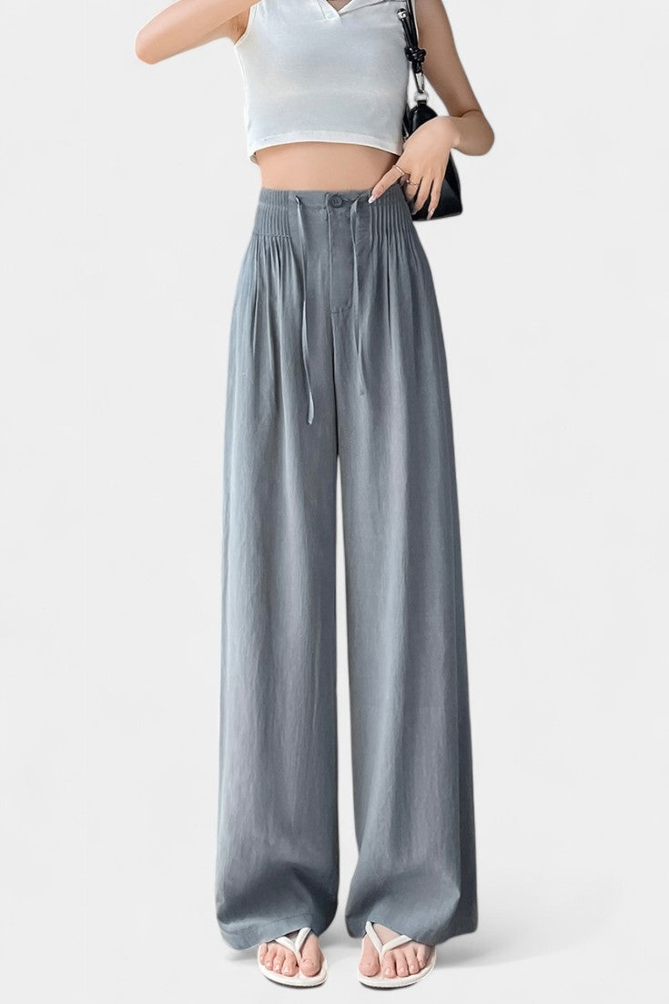Ilyana - Pantalones de Cintura Alta y Pierna Ancha