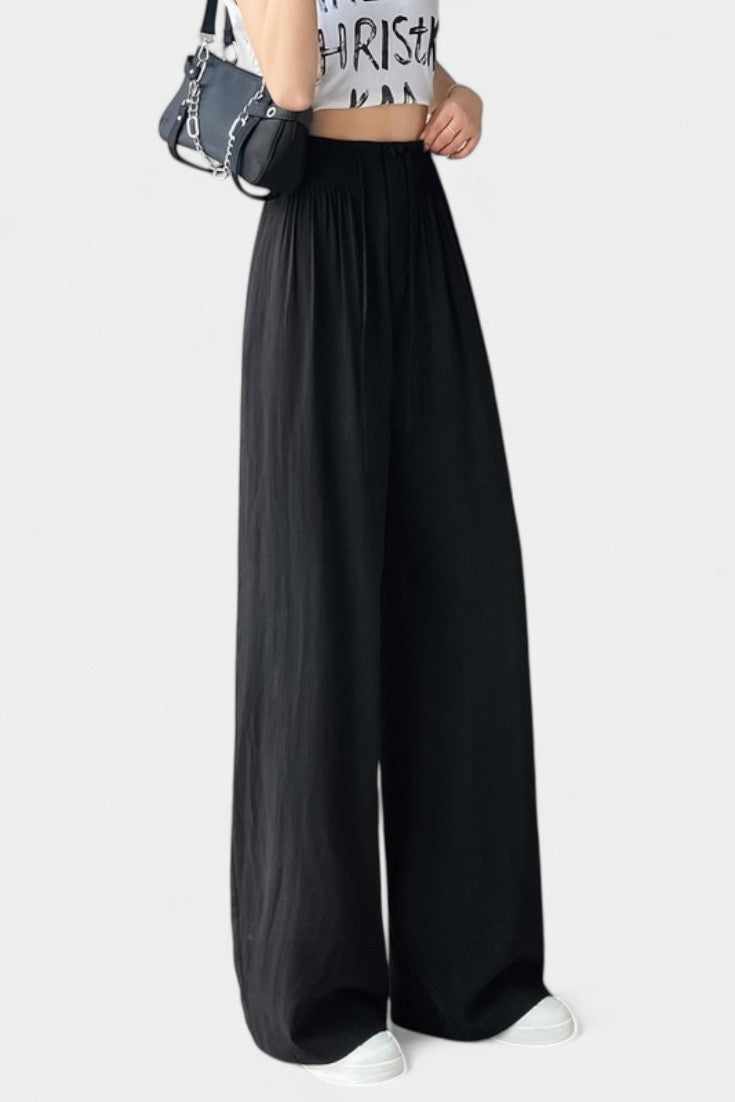 Ilyana - Pantalones de Cintura Alta y Pierna Ancha