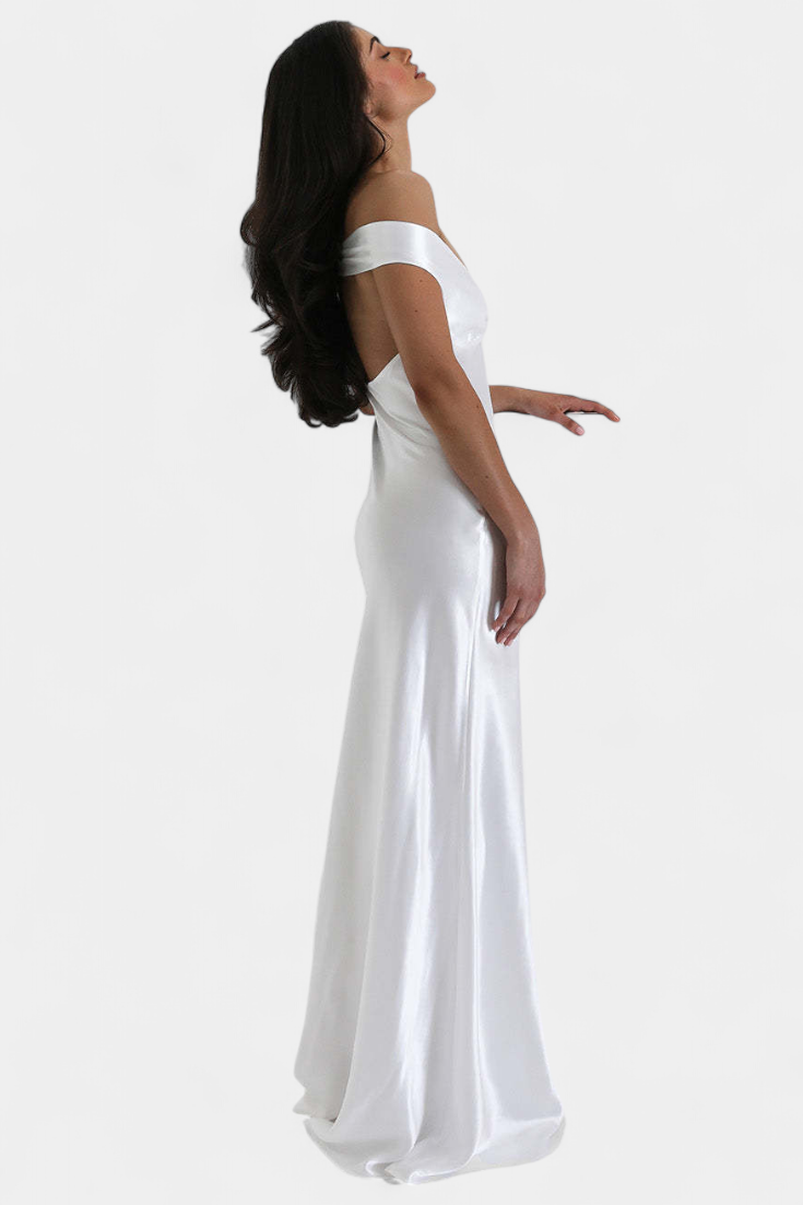 Blerina - Vestido de Cola de Pez Sin Mangas