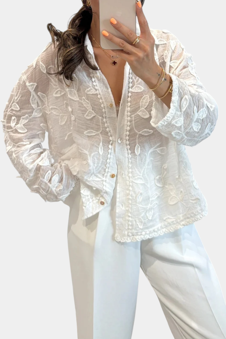 Amanda - Camisa de Encaje Bordado