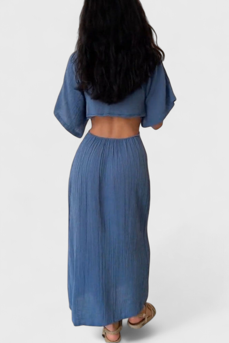 Myra - Vestido Fluido con Lazo Frontal y Cut-Outs
